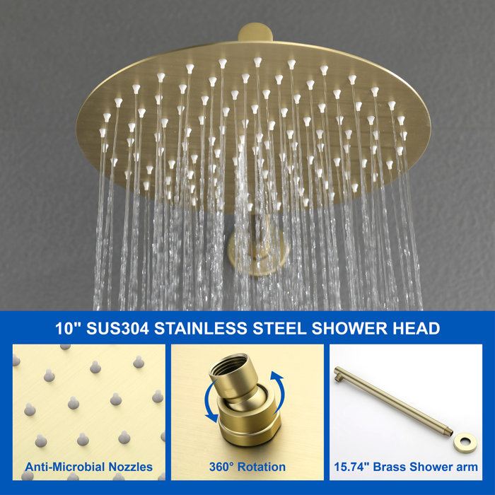 SHAMANDA Complete Shower System with Rough inValve Wayfair